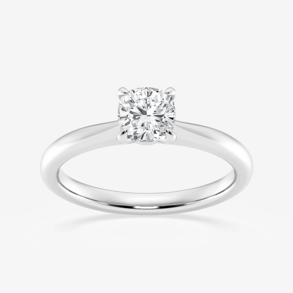3/4 ctw Cushion Lab Grown Diamond Petite Solitaire Engagement Ring
